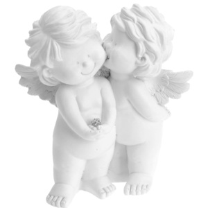 Figurka dekoracyjna, ozdoba świąteczna - Dwa aniołki, wys. 15 cm