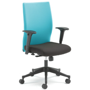 Krzesło biurowe MILTON, tkanina, czarny, turkusowy