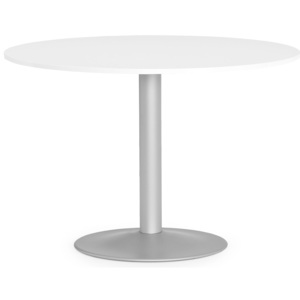 Okrągły stół do stołówki LILY, Ø 1100 x 750 mm, biały, aluminium
