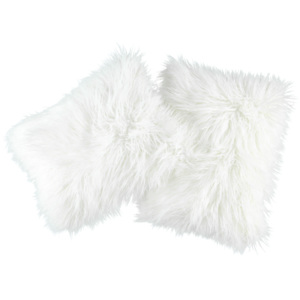 Futrzana poduszka dekoracyjna LUMA biały 40x50 cm