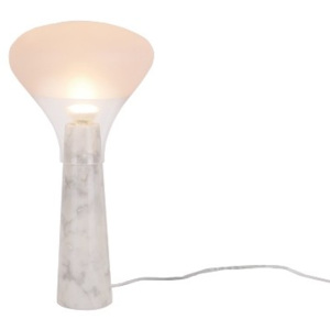 Lampa biurkowa BELLO biały marmur - szkło
