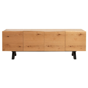 Niska komoda z drewna białego dębu Unique Furniture Oliveto