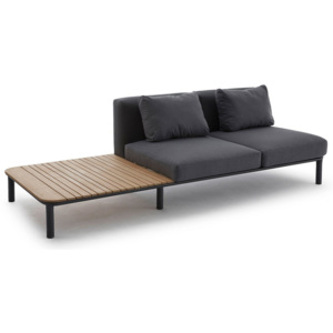 Sofa ze stolikiem bocznym 260x100x77 cm Miloo Home Lea ciemnoszara