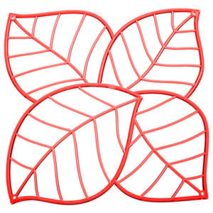 Panele dekoracyjne 4 szt. Koziol Leaf czerwone