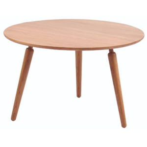 Stolik z drewna dębowego Folke Cappuccino, wys. 50 cmx∅ 80 cm