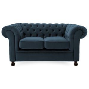 Ciemnoniebieska sofa 2-osobowa Vivonita Chesterfield