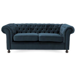 Ciemnoniebieska sofa 3-osobowa Vivonita Chesterfield
