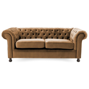Brązowa sofa 3-osobowa Vivonita Chesterfield