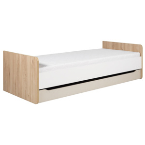 Łóżko z materacem 90x200 cm Clever białe/buk