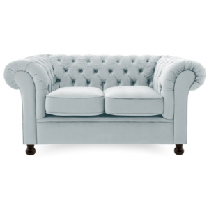 Niebieskoszara sofa 2-osobowa Vivonita Chesterfield