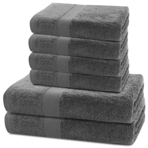 Bawełniane ręczniki frotte, ręczniki kąpielowe szare, zestaw 6 szt