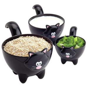 Zestaw 3 miarek kuchennych koty MSC Meow czarne