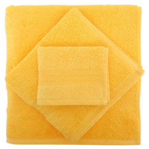 Zestaw 3 żółtych bawełnianych ręczników Rainbow