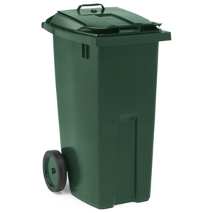 Kosz na odpady EDWARD, 1075x545x690 mm, 190 L, zielony