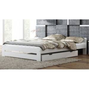 Łóżko drewniane Niwa 160x200 białe z materacem piankowym