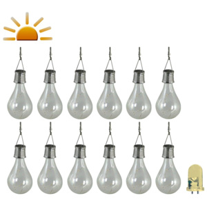Luxform Ogrodowe lampy solarne LED, 12 sztuk, przezroczyste, 95220
