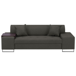 Grafitowa sofa 3-osobowa z nogami w czarnej barwie Cosmopolitan Design Orlando