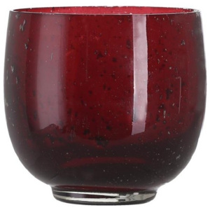 Czerwony szklany świecznik A Simple Mess, ⌀ 10 cm