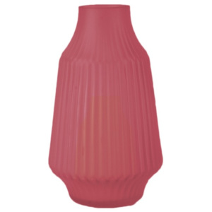 Różowy szklany wazon PT LIVING Stripes, Ø 16 cm