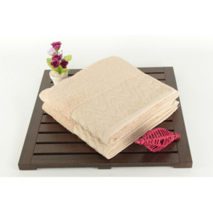 Zestaw 2 brązowych ręczników kąpielowych Kalp, 50x90 cm