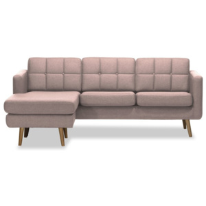 Jasnoróżowa lewostronna 3-osobowa sofa narożna Vivonita Magnus