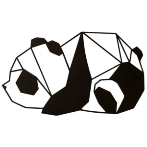 Metalowa dekoracja ścienna w kształcie pandy, 52x30 cm