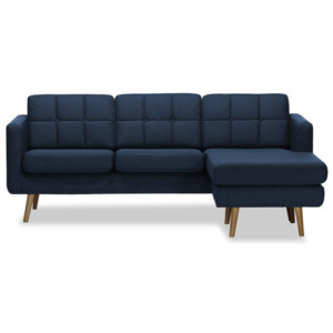 Ciemnoniebieska prawostronna 3-osobowa sofa narożna Vivonita Magnus