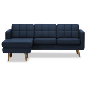 Ciemnoniebieska lewostronna 3-osobowa sofa narożna Vivonita Magnus