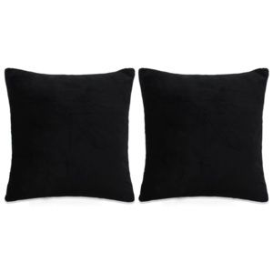 Zestaw 2 poduszek z weluru w kolorze czarnym, 60 x 60 cm