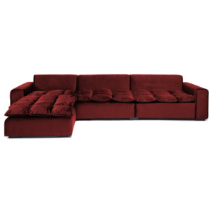 Burgundowa lewostronna 3-osobowa sofa narożna Vivonita Cloud Burgundowa Red