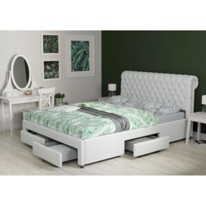 Łóżko tapicerowane do sypialni 140x200 1217d białe