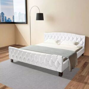 Rama łóżka ze sztucznej skóry, 180 x 200 cm, biała