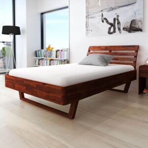 Rama łóżka z litego drewna akacjowego, 140 x 200 cm
