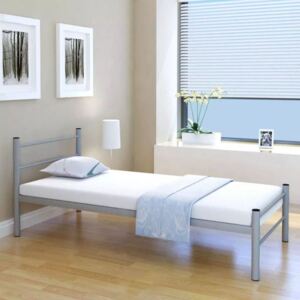 Metalowa rama łóżka, szara, 90 x 200 cm