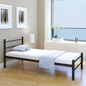 Metalowa rama łóżka, czarna, 90 x 200 cm