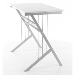 Białe biurko z aluminiowym stelażem B-120