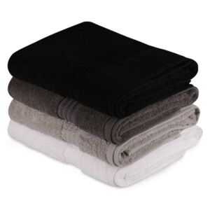 Hobby zestaw ręczników Bath 4 szt., białe/szare/czarne