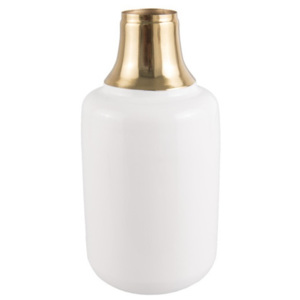 Biały wazon z detalem w złotej barwie PT LIVING Shine, wys. 28 cm