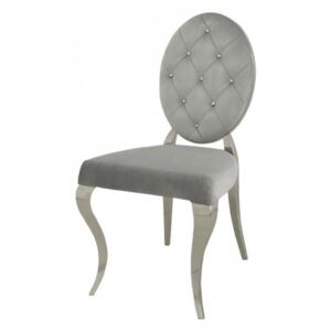 Krzesło glamour Leonardo Silver - nowoczesne krzesła pikowane kryształkami