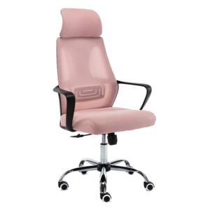 Fotel biurowy, obrotowy, krzesło, nigel, rożowy