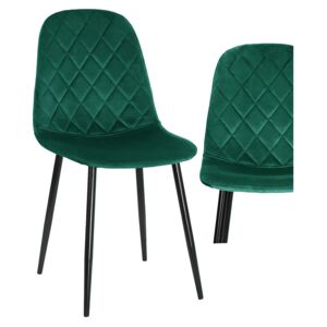 Krzesło tapicerowane do jadalni w kolorze zielonym DC-1916 welur #56