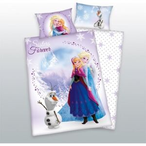 Pościel bawełniana dla dzieci Frozen Kraina Lodu 100x135 Anna Elsa i Olaf