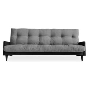 Sofa rozkładana z szarym obiciem Karup Indie Black Granite