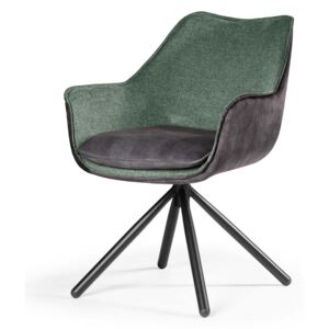 Krzesło tapicerowane Melfort w kolorach szary+zielony