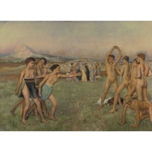 Reprodukcja Young Spartans Exercising c 1860, Edgar Degas