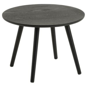 Czarny stolik pomocniczy z fornirowanym blatem Stafford