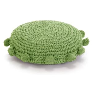 Dziana poduszka podłogowa, okrągła, bawełna, 45 cm, zielona
