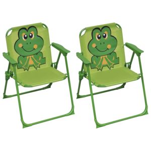 Krzesełka ogrodowe dla dzieci, 2 szt., zielone, tkanina