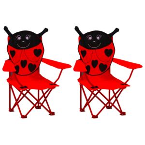 Krzesełka ogrodowe dla dzieci, 2 szt., czerwone, tkanina