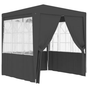 Namiot imprezowy ze ściankami, 2,5x2,5 m, antracytowy, 90 g/m²
